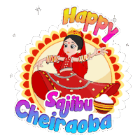 Happy Sajibu Cheiraoba Chutki Sticker - Happy Sajibu Cheiraoba Chutki Chhota Bheem Stickers