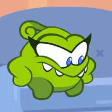 a cartoon character wearing glasses and a red tongue