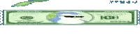a cartoon drawing of a 20 dollar bill with a bird on it