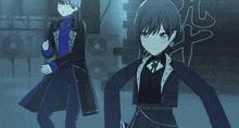 a girl with a heart shaped earring stands next to a boy