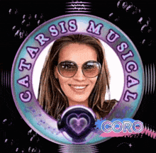 a picture of a woman in a circle that says " catar sis musical coro "