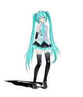 hatsune miku is a female anime character with a microphone on her head