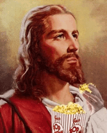 Popcorn Jesus Eating GIF