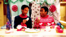 Christmas Dinner - Community GIF - Christmas Dinner Friendsmas Troy And Abed GIFs