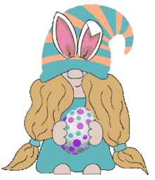 happy easter gnomes egg hunt animated sticker