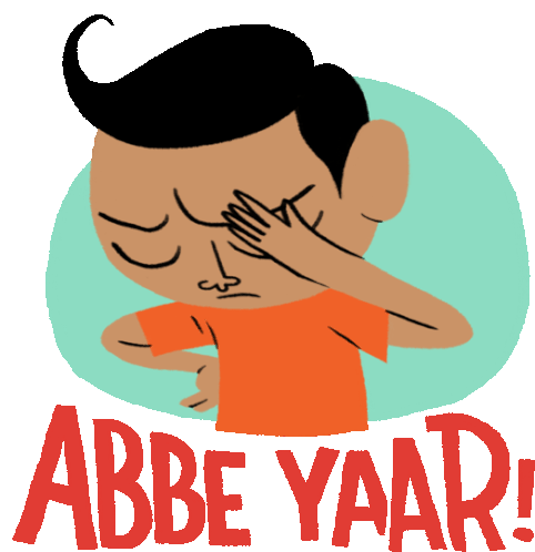 Boy Saying Abbe Yaar Sticker - Modern Parivar Abbe Yaar Stress Stickers