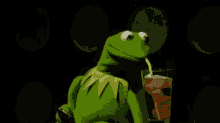 Kermit Sips Tea GIF - Kermit Sips Tea Drinking GIFs