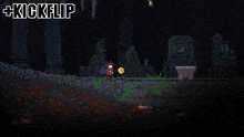 a screenshot of a video game with the words kickflip on top