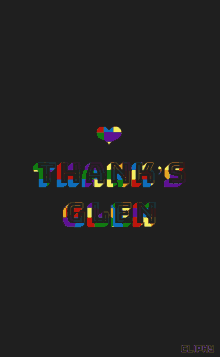 thanks thank you colorful animated text glen