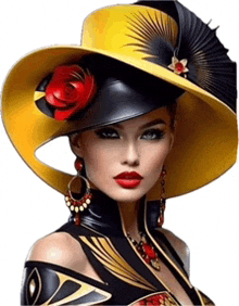 Lady Lady W Yellow Hat GIF