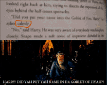 harry potter d id you put your name on the goblet of fire calmly did you