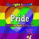 a rainbow heart with the word pride on it