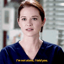 Greys Anatomy April Kepner GIF - Greys Anatomy April Kepner Im Not Alone GIFs
