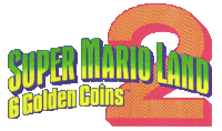 super mario land 2 golden coins logo on a white background