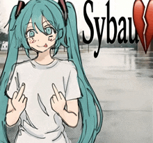 a drawing of a girl with a broken heart and sybau