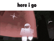 a screenshot of a video game with the words here i go at the top