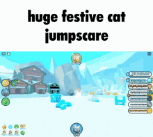 Huge Festive Cat Jumpscare Jumpscare GIF