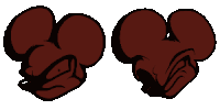 a pair of brown boxing gloves with a black outline