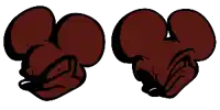 a pair of brown boxing gloves with a black outline