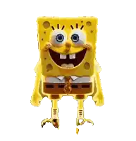 a spongebob squarepants figurine is standing on a white background