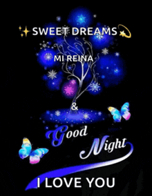 a poster that says sweet dreams mi reina good night i love you