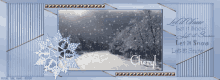 a picture of a snowy forest with the name cheryl on the bottom
