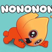 a cartoon character with a crying face and the word nonon on the bottom