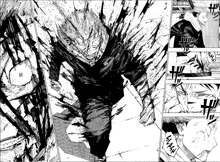 a black and white drawing of a man with blood coming out of his body