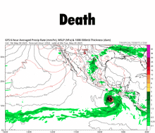 tropical tidbits.com has a map showing the average precipitation rate