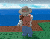 a roblox character with the name yellowcubed