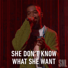 She Dont Know What She Want Kid Cudi GIF - She Dont Know What She Want Kid Cudi Saturday Night Live GIFs