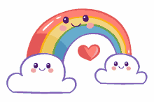 rainbow sticker cute kawaii beckadoodles