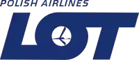 a logo for polish airlines that is blue