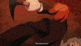 a cartoon character says resonance at the bottom of a screen
