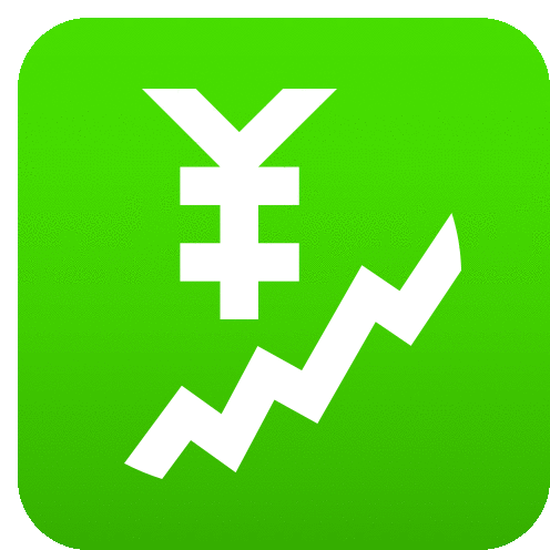 Chart Increasing With Yen Symbols Sticker - Chart Increasing With Yen Symbols Joypixels Stickers
