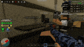 a person is holding a gun in a video game called private server