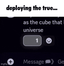 a screenshot of a message that says `` deploying the true ... ''