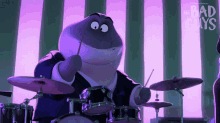 Playing Drums Mr Shark GIF - Playing Drums Mr Shark The Bad Guys GIFs