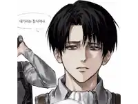 a drawing of a man with a speech bubble in korean