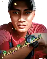a man wearing a watch with the words runy party cool written on it