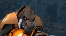 a cartoon character has a very large mouth and a very sharp tooth