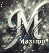 a letter m with the name maximo written below it