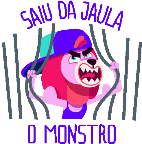 Lion Escaping Cage Screams The Monster Has Left The Cage In Portuguese Sticker - Shakethat Body Lion Saiu Da Jaula Stickers