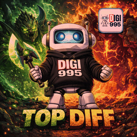 a cartoon robot wearing a digi 995 top diff hoodie