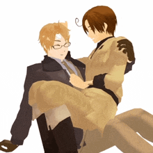 a 3d model of a man carrying another man