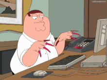 family guy peter griffin nails keyboard sass