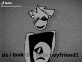 a cartoon of a purple demon holding a pillow with a tiktok watermark on the bottom