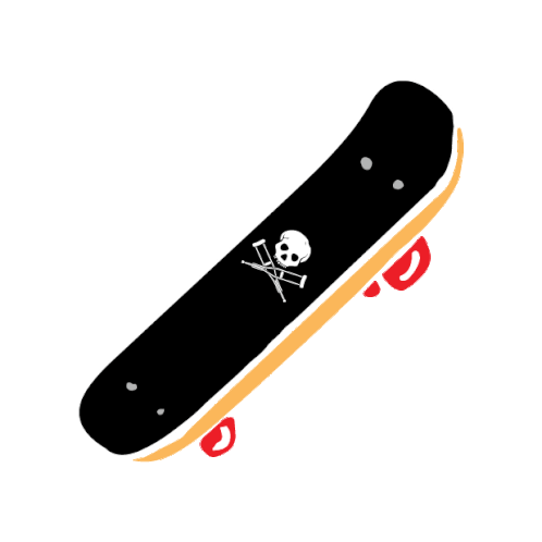 Skateboard Jackass Sticker - Skateboard Jackass Skull Stickers
