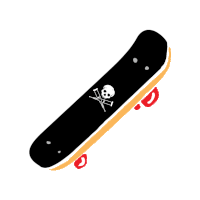 Skateboard Jackass Sticker - Skateboard Jackass Skull Stickers