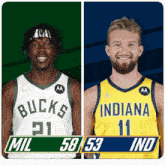 two basketball players from the bucks and the indiana pacers